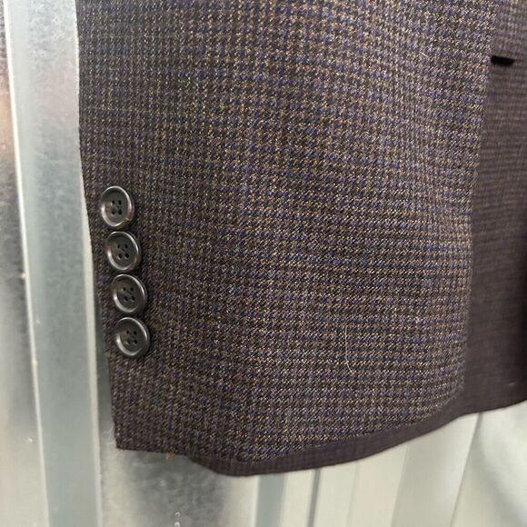 Ralph Lauren Men's 2 Button Wool Blazer Brown Check Size 40 R Business Classic - Picture 4 of 13